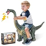 Dinosaur Ride On Toy Cars for Kids,Twinkoo Realistic Brachiosaurus Push Car with Three Sound Effects,Sound and Light Effects PP Wheels for Indoor/Outdoor Play,Best Gift for Kids(Brachiosaurus)
