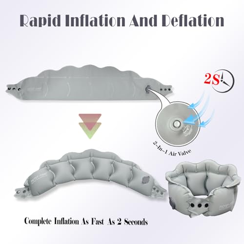 Almohada Inflable Ajustable para Cuello de Viaje Gris miniatura 2