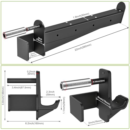 Image of Kipika Power Rack Attachment for 5 /8 inch & 1 inch Holes - Heavy Duty Home Gym Equipment for 2x2 or 3x3 Squat Rack, Adjustable and Easy to Install