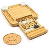 SMIRLY Bamboo Cheese Board and Knife Set: Large Charcuterie Boards Set & Cheese Platter – Unique House Warming Gifts…