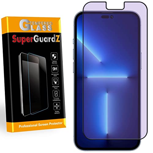 for iPhone 14 Pro Max (2022) Full Cover Screen Protector Anti Blue Light Tempered Glass, Eye Protection, SuperGuardZ, 9H, 0.3mm, Anti-Scratch, Anti-Bubble
