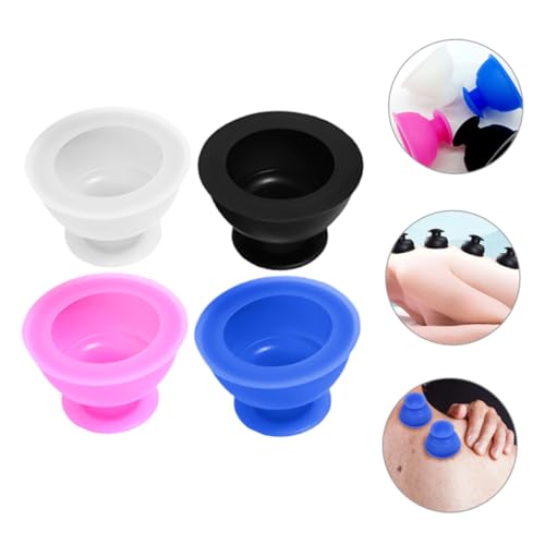 Set de 4 ventosas de terapia de succión para reducción de celulitis, masajeador corporal profesional de silicona miniatura 5