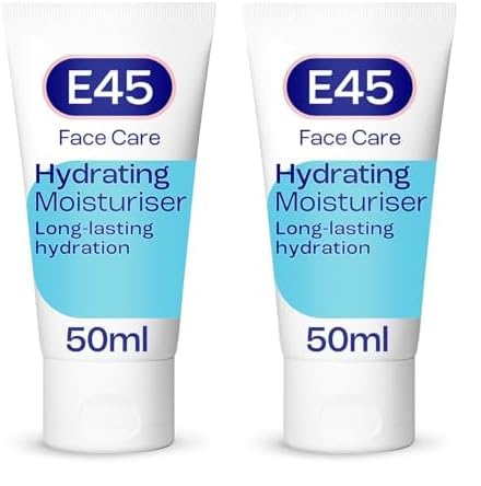 E45 Face Moisturiser – Hydrating Face Cream for Long-Lasting Moisturisation - Lightweight Cream for Dry and Sensitive Skin – Fast-Absorbing and Non-Greasy Formula - Dermatologically Tested - 50ml