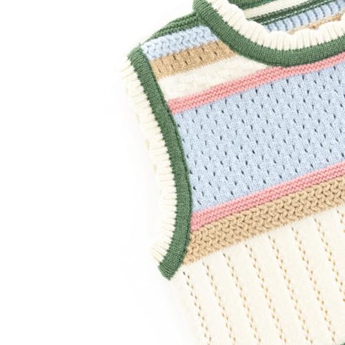 Girls Crew Neck Sweater Vest Striped Sleeveless Knit Sweater Pullovers Tops for Autumn and Winter4
