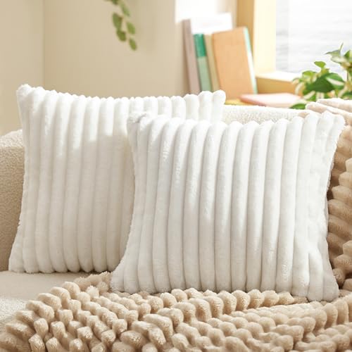 Bedsure GentleSoft White Throw Blanket for Couch - Teacher Appreciation Graduation Gifts Birthday Gifts for Women Mom Her, Cozy Fleece Throw Blanket for Girl, Room Home Decor, Off White, 50x60 Inches