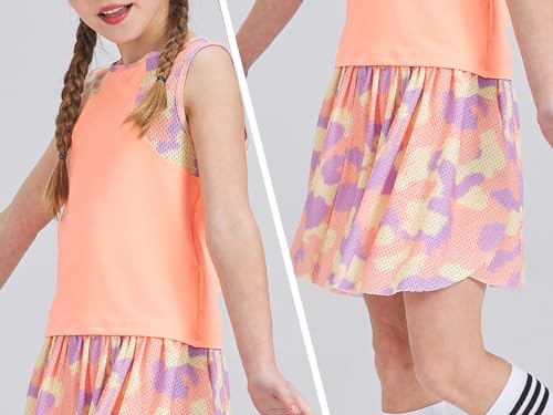 Image of Girls Outfits Tennis Golf Dress 2 Piece Tie Dye Sleeveless Tops Butterfly Shorts Sets with Pockets