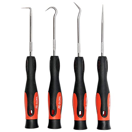 Yato Hammer Mallet - Stainless Steel Blade, Magnetic Tips, Soft Grip Handles, Set 4 pcs, Polar White Brightness