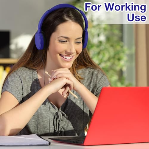 Image of Yunsailing 6 Pack Classroom Headphones Bulk, Wired Headphones,Navy Blue | Student School Supplies, Individually Wrapped, Adjustable, over Ear Head Earbuds, for Laptop PC Computer