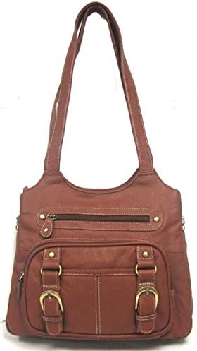 Roma Leather Concealed Carry Purse (Natural Brown Leather)