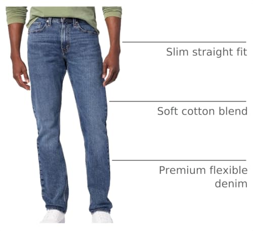 Levi Strauss Signature Gold Men's Slim Straight Jeans (Available in Big & Tall), (New) Riptide, 29Wx30L - image 4