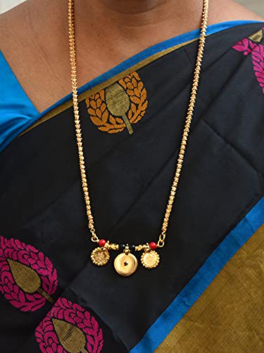 Image of Radha's Creations Women's 1 Gram Gold Plated Copper Mangalsutra with Chain 24 inch and Vati Tanmaniya