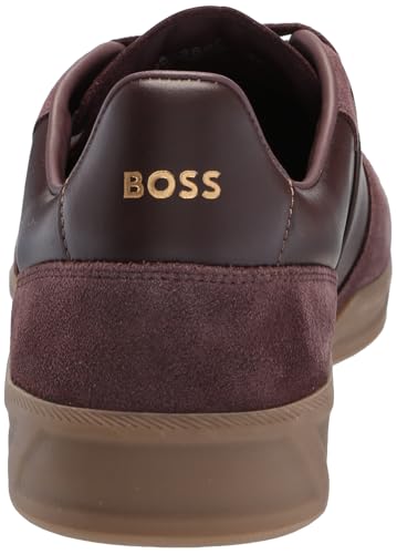 Image of BOSS Men's Soft Leather Block Logo Low Top Sneaker | Casual Shoes
