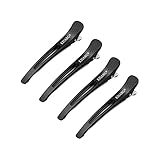 KISARG ダッカール ヘアピン メンズ 美容師 ヘアクリップ 髪留め クリップ ブロッキング プロ用 前髪 跡がつかない 大きめ 強力 4本セット ブラック