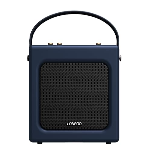 Image of LONPOO Portable Karaoke Machine for Adults and Kids | Build-in 3600mAh Rechargeable Battery,20 Watts RMS with Bluetooth,USB Playback,Aux-in, Microphone Not Included,Navy Blue