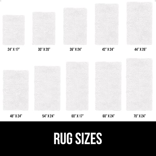 Gorilla Grip Bath Rug 30x20, Thick Soft Absorbent Chenille, Rubber Backing Quick Dry Microfiber Mats, Machine Washable Rugs for Shower Floor, Bathroom Runner Bathmat Accessories Decor, White - 5