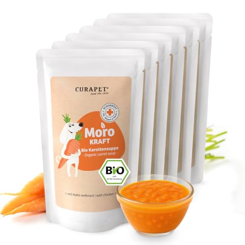 Bio Morosche Karottensuppe Hund mit Huhn – CURAPET – wertvolle Unterstützung bei Durchfall Hund, Magen- & Darmbeschwerden – ideal als Schonkost oder bei Futterumstellung, 130g Portionsbeutel. (6)
