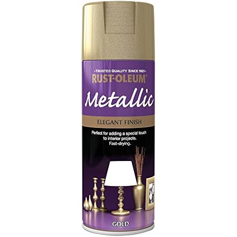 Rust-Oleum AE0110001E8 400ml Metallic Spray Paint - Elegant Gold Cover