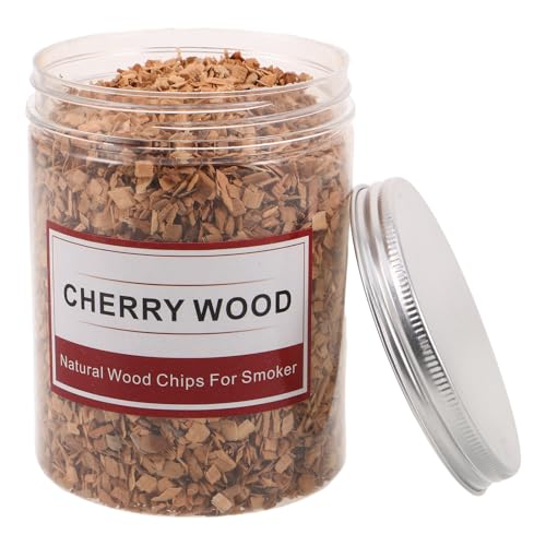 Angoily Copeaux de Bois de Cerisier pour Fumage 125 G Morceaux de Bois à Brûler pour Barbecue et Fumoir pour Grillades Cocktails et Cuisson en Plein Air
