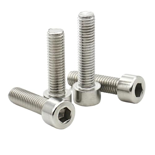 QASTGDE 5-100�� M1.6 M2 M3 M4 M5 M6 M8 ���[���b�g�Ȃ� 304 A2-70 �X�e�����X�| �Z�p�Z�p�\�P�b�g�V�����_�[�L���b�v�w�b�h�X�N�����[�{���g DIN912(6mm,M1.6 (100pcs))