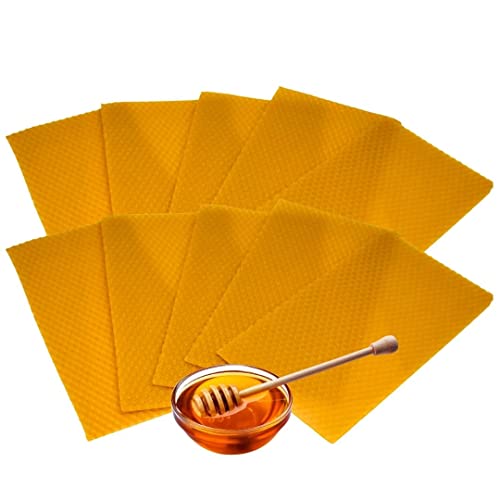 Láminas de Cera de Abeja Natural - (215 gr) - Origen 100% español - Natural - Placas de Cera de Abeja - Especial para hacer velas de miel, cremas o cosméticos (215 gramos)