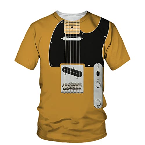 T-shirt guitare 3D homme pour vos concerts d'été et sorties entre amis