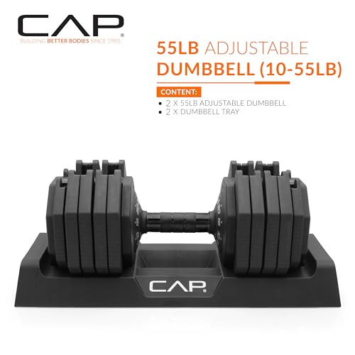 Image of CAP ADJUSTABELL Adjustable Dumbbell Weights - Singles & Pairs | 12.5 lb, 25 lb & 55 lb | Multiple Handle Options