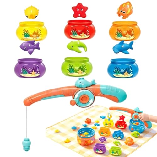 Juego de pesca interactivo para el baño y viajes con niños pequeños en exterior