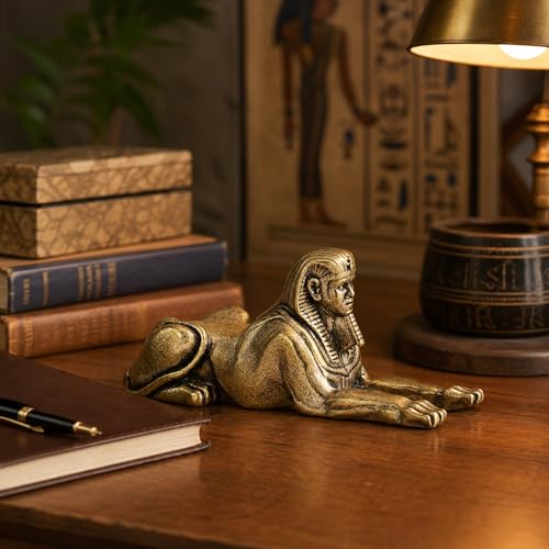 Estatua Esfinge de Latón Antigua para Decoración miniatura 7