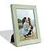 Renditions Gallery 5x7 inch Picture Frame Seafoam Green Wood Grain Frame, High-end Modern Style, Made of Green Colored Solid Wood and High Definition Glass for Wall and Tabletop Photo Display