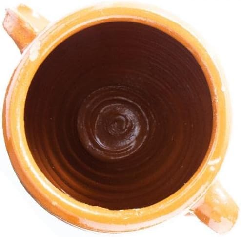 Jarre en Terre Cuite pour Cuisson au Feu avec Capuchon – Artisanat Marocain – Idéale pour Préparer la Tanjia, Viande Tendre et Savoureuse – Disponible en 3 Tailles : 0,5L, 1L, 3L (petite 0,5 litre)