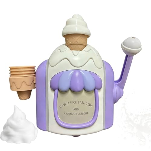 Fabricante De Helados para Baño, Máquina De Burbujas De Baño Juguete De Espuma De Helados Juguete De Bañera para Niños Y Niñas Preescolares De 4+ Años