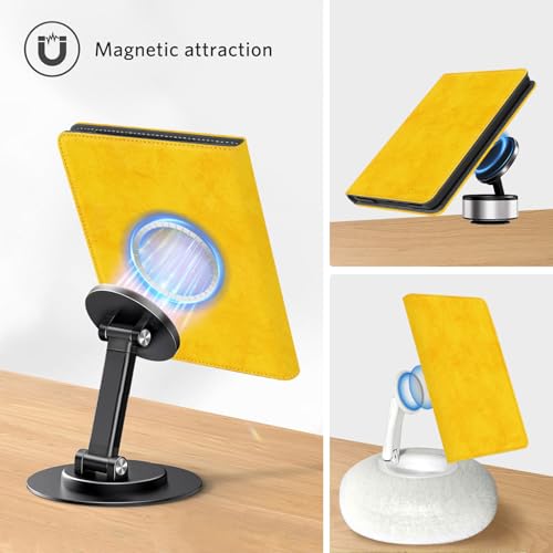 Image of CoBak Stand Case for 7 inch Kindle Paperwhite 12th Gen 2024 and Kindle Colorsoft with Hand Strap - Compatible with iPhone MagSafe, for Samsung /Belkin /Anker Wireless Charging Pads, Durable, Auto Sleep Wake