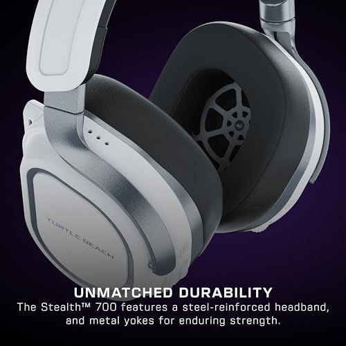 Image of Turtle Beach Stealth 700 Wireless Multiplatform Gaming Headset Renewed, PS5 | PlayStation, PS4, Bluetooth, 60mm Dual Drivers, 80-Hr Battery, Noise-Cancelling Flip-to-Mute Mic, Dual Transmitters, White
