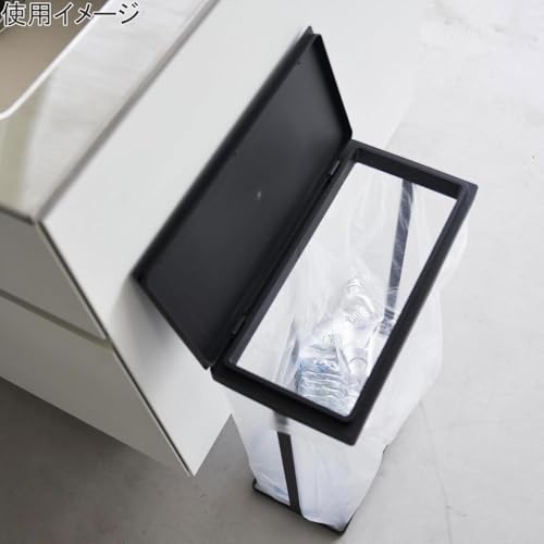 Soporte para bolsa de basura 15.7 gal con tapa negro miniatura 7