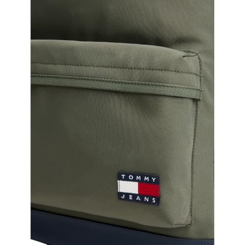 Image of Tommy Jeans Mens Essential Daily Dome Backpack, Pewter Green /Black