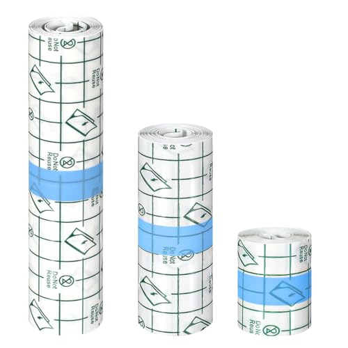 LIQWEI 3 Rolls Second Skin Tattoo Cover, Tattoo Aftercare Bandage, Tattooing Cover Up Patch Tattoos Second Skin, Transparent Film Dressing for Tattoos Covers Protection Film