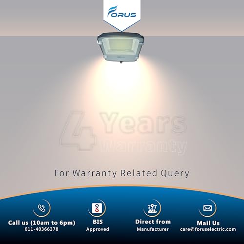 Image of Forus 40W LED Street Light Outdoor with 4Yr Warranty, High Lumen 120 lm /W Waterproof Natural White Light, Energy Saving Aluminium LED Street Lamp for Road, Parking Lot, Industrial Area Lighting (1 PC)