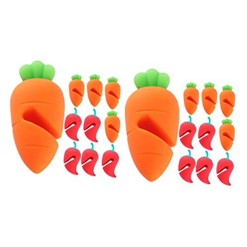 CATIEBYE 20pezzi Sollevatori Per Coperchi Di Pentola Stoppers Anti-sversamento Forma Di Carota e Peperoncino Per Cucina Accessori Per Cottura Pratici e Colorati