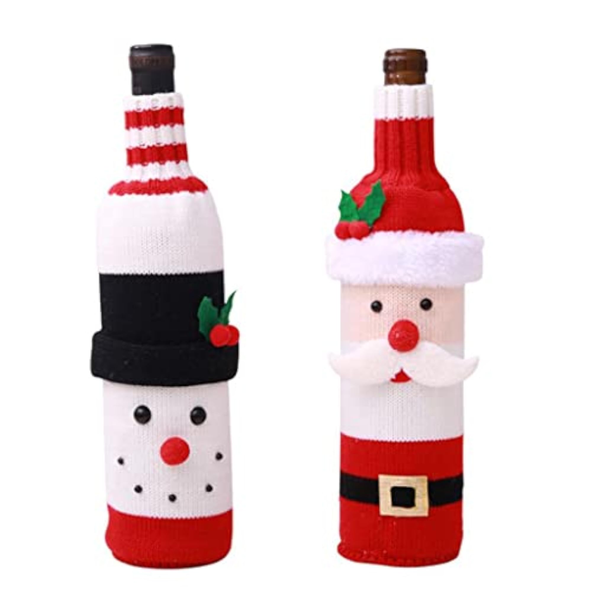Christmas Knitted Wine Bottle Cover, Snowman Design