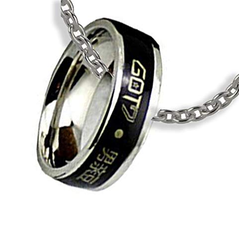 NationInFashion GOT7 Mood Ring Titanium Steel Ring Crystal with Free Steel Chain Kpop