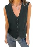 luvamia Womens Suit Vest Womens Business Casual Clothing Dark Grey Size Medium US Size 8 to Size 10