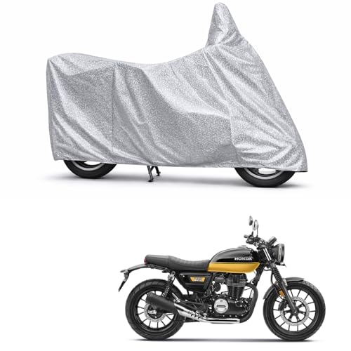 Image of 100% Waterproof Two Wheeler Body Cover Multi Layered Fabric Designed for Honda CB350RS | Belt Buckle Lock | Silver Mag