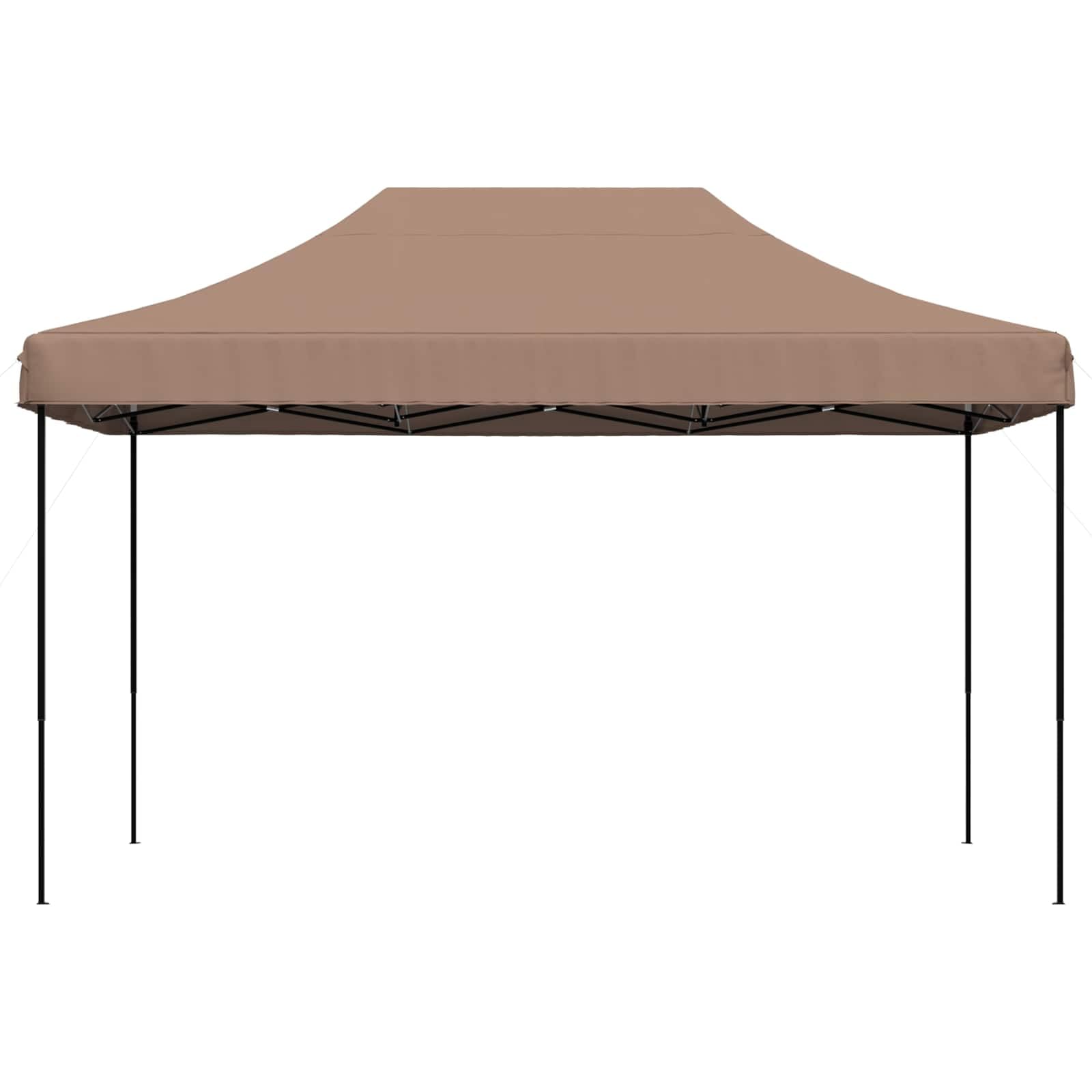 Party-Zelt Braun aus Oxford-Stoff 292 x 440 x 315 cm mit pulverbeschichtetem Stahlrahmen, faltbar, höhenverstellbar für Garten, Terrasse, Camping und Gartenparty