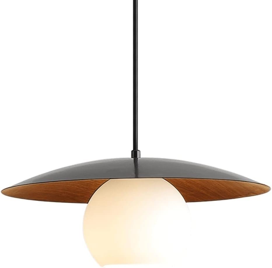 Suspension en forme de dôme réglable noire pour luminaire