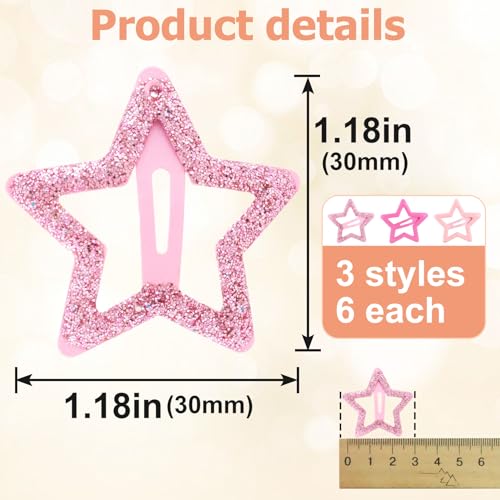 18 piezas pinzas para el cabello en forma de estrella miniatura 2