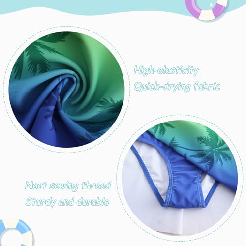 Image of Girls One Piece Swimsuits Short Sleeve Swim Dress for Girls Hawaiian Skirted Bathing Suit Summer Swimwear 3-16 Years