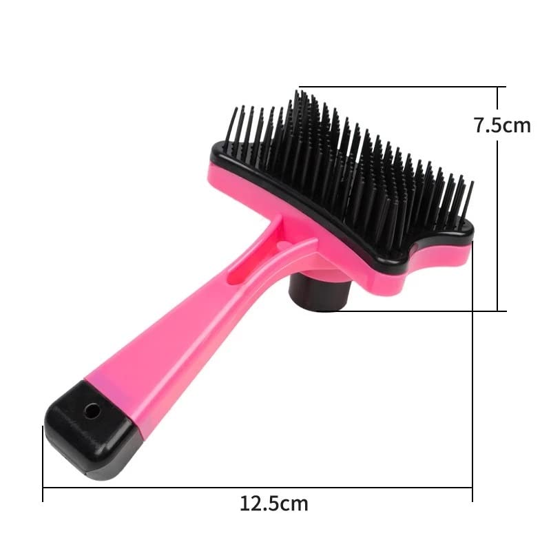 Pet Brush, Pet Brush Plastic Push Brush For Cat And Dogs Pet Groom Bath Brush Hair Removal Brush Pet Brushes(Blue)