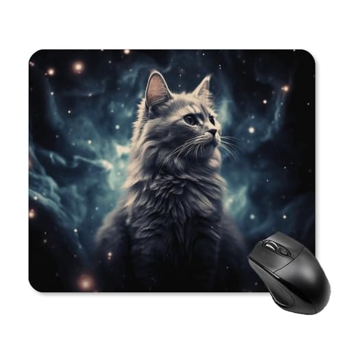 Tapis de souris chat nébuleuse 25x30cm en caoutchouc antidérapant