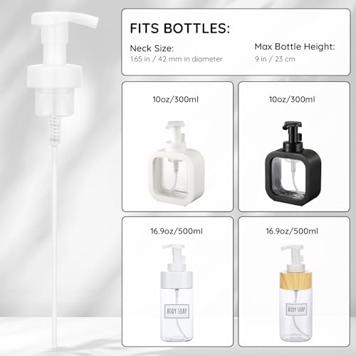 Image of Segbeauty 3pcs White Foam Hand Soap Dispener Pump Replacement, Foam Dispenser Pump for Kitchen Hand Soap Dispensing Bottle, Bathroom Foaming Pumps Head, 40 Thread Size Foaming Bottle Lid Reusable