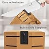 Kuisine Kitchen Knife Set,High Carbon Stainless Steel Ultra Sharp Blade Ergonomic Handle,Knife Block Set with Built-in Sharpener,Elegant Gift for Holiday(Irovy-Acacia,15PCS)